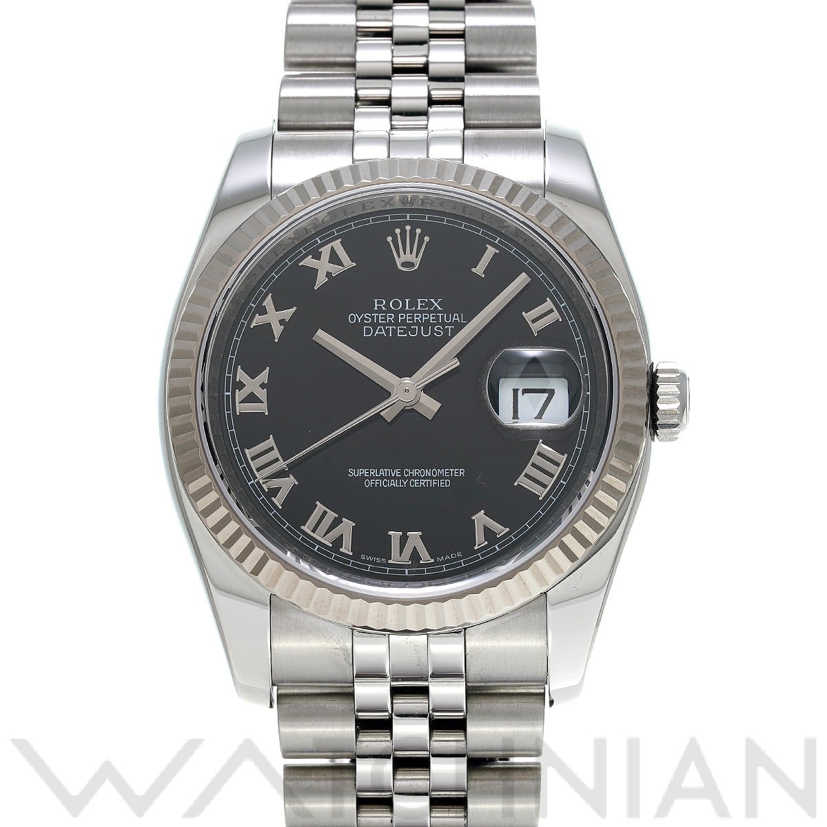 ロレックス デイトジャスト 36 116234 ブラック メンズ 時計 【中古】【wristwatch】