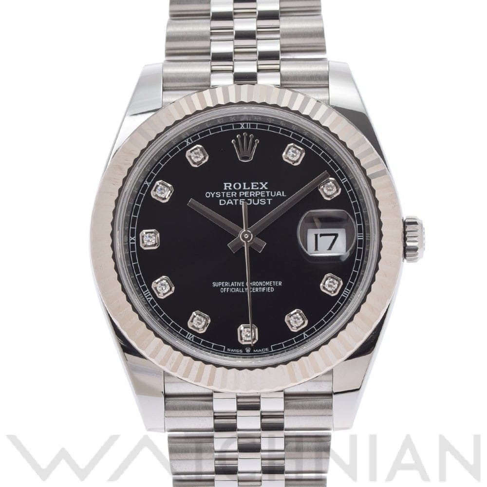 デイトジャスト 41 126334G ランダムシリアル ブライトブラック/ダイヤモンド ロレックス ROLEX メンズ 【中古】