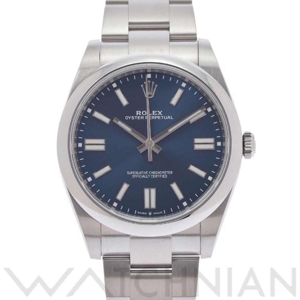 ロレックス オイスターパーペチュアル 41 124300 ブライトブルー メンズ 時計 【中古】【wristwatch】