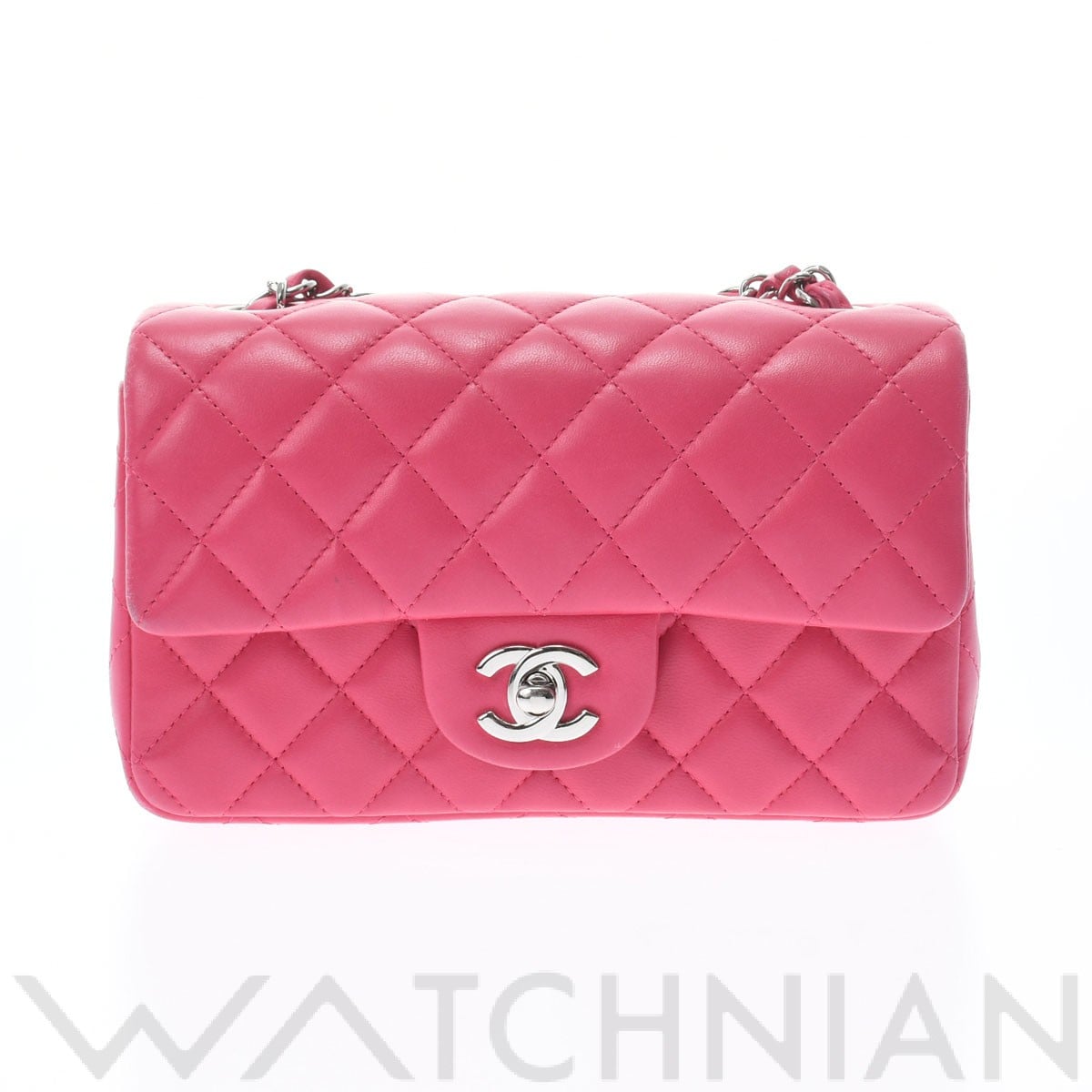 マトラッセ ミニフラップバッグ 20 ピンク/シルバー金具 A69900 ラムスキン CHANEL シャネル レディース 【中古】