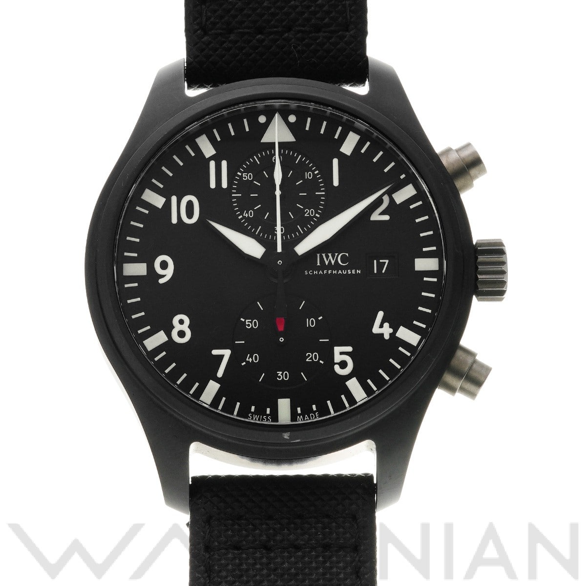 IWC パイロットウォッチ クロノグラフ TOP GUN IW389001 ブラック メンズ 時計 【中古】【wristwatch】
