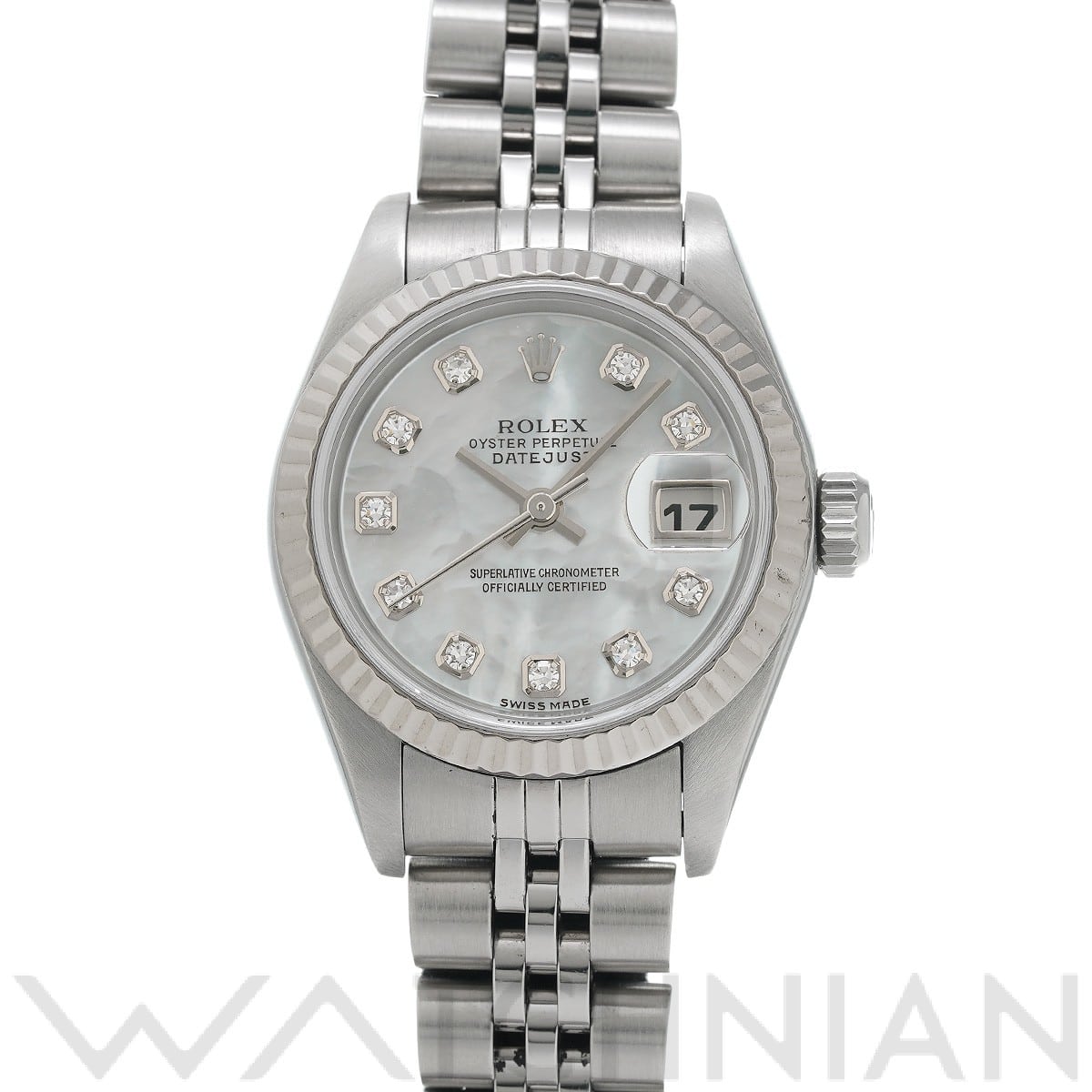 ロレックス レディ デイトジャスト 26 79174NG ホワイトシェル/ダイヤモンド レディース 時計 【中古】【wristwatch】