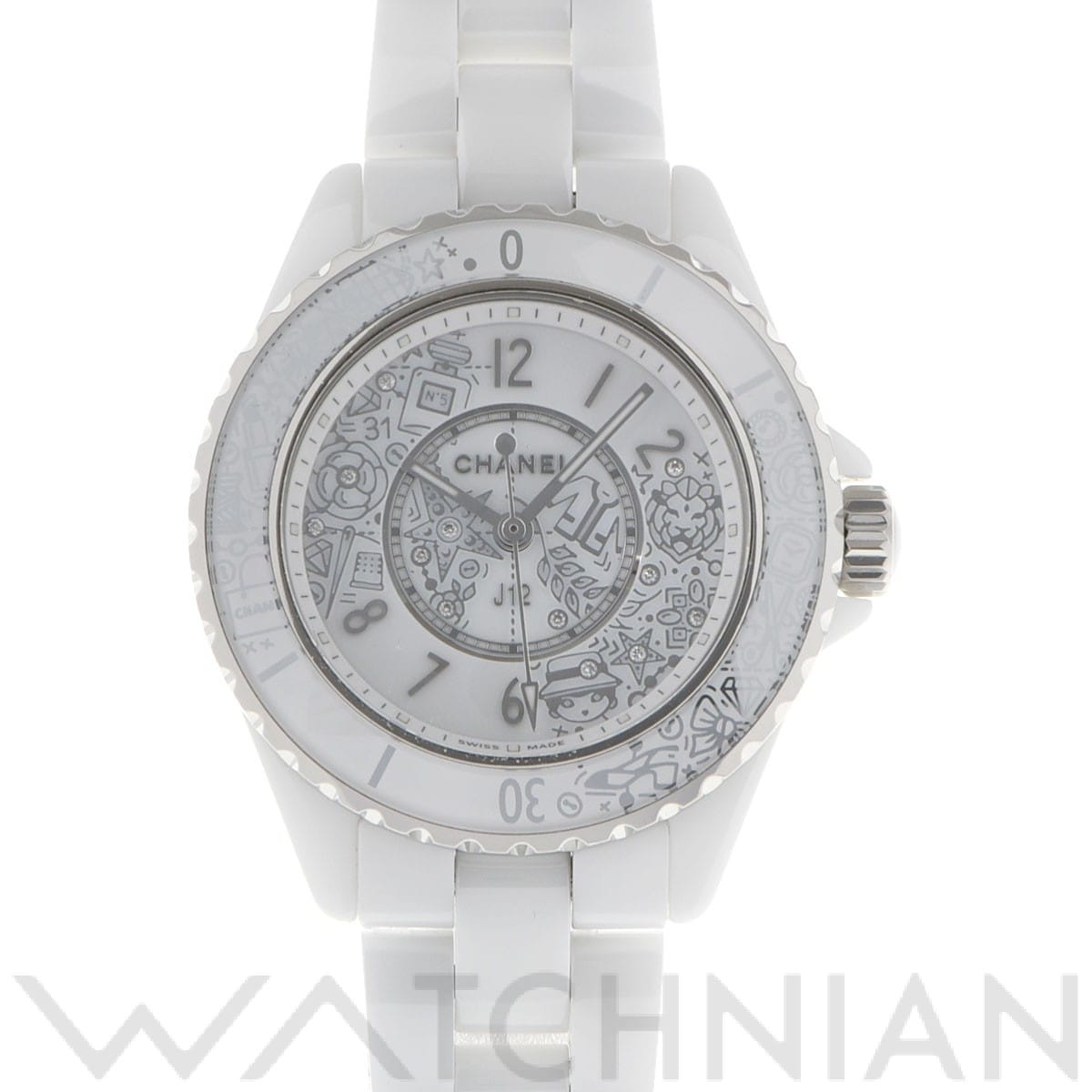シャネル / CHANEL J12-20 33MM H6477 ホワイト/ダイヤモンド レディース 時計 【中古】【wristwatch】