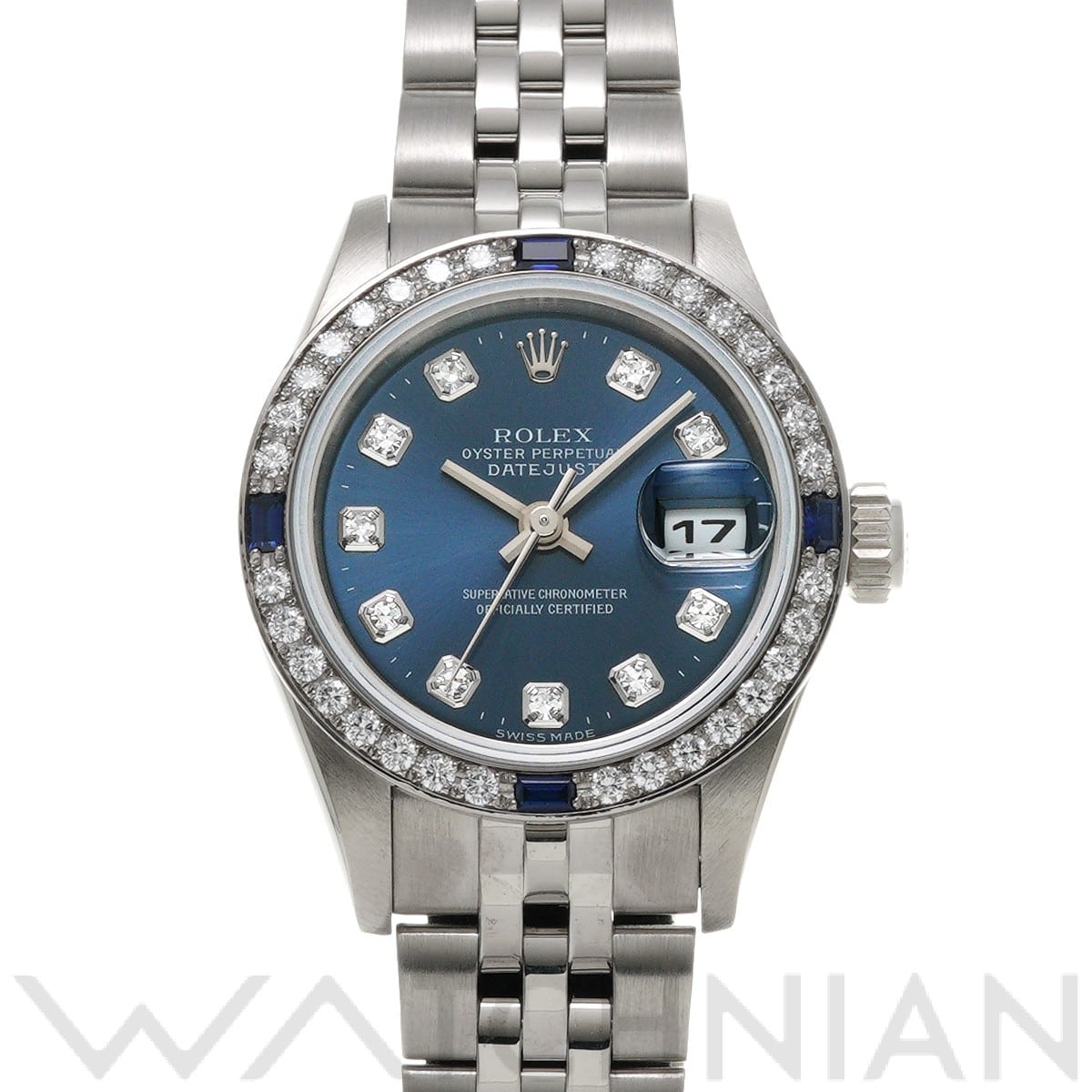 デイトジャスト 79089G A番(1999年頃製造) ブルー/ダイヤモンド ロレックス ROLEX レディース 【中古】