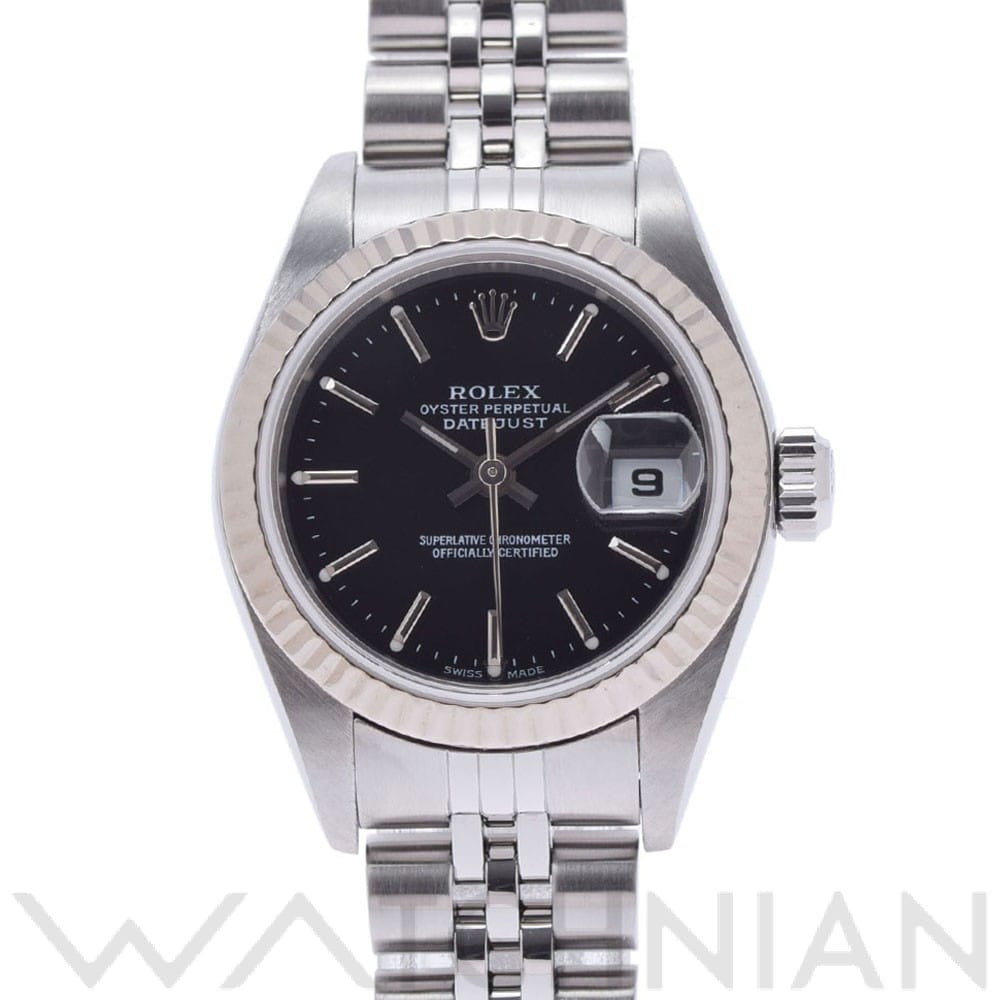 ロレックス デイトジャスト 79174 ブラック レディース 時計 【中古】【wristwatch】