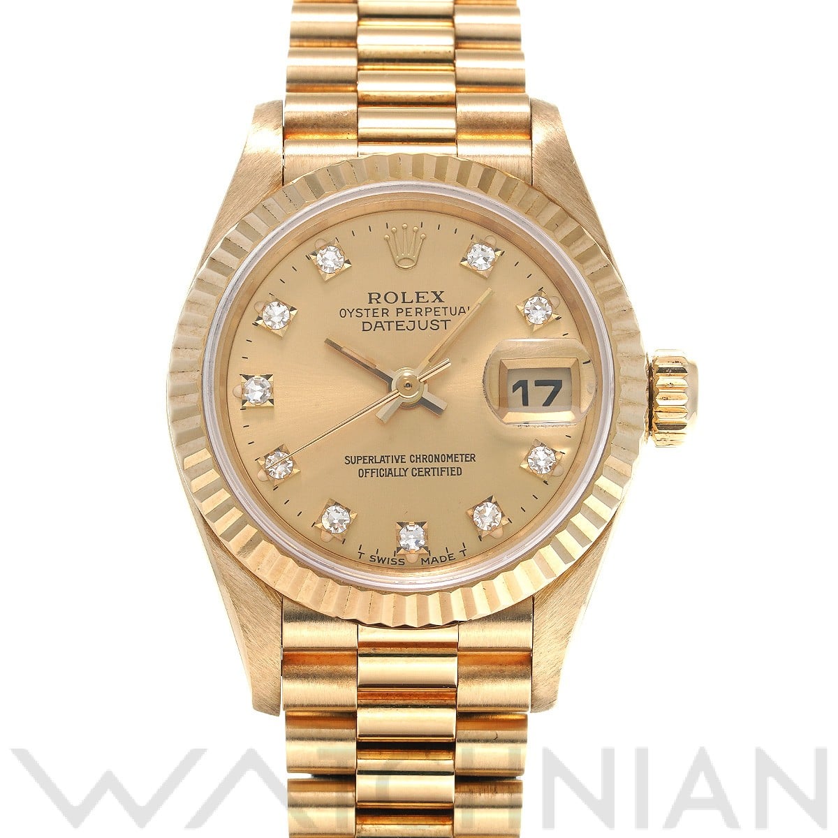デイトジャスト 69178G S番(1993年頃製造) シャンパン/ダイヤモンド ロレックス ROLEX レディース 【中古】