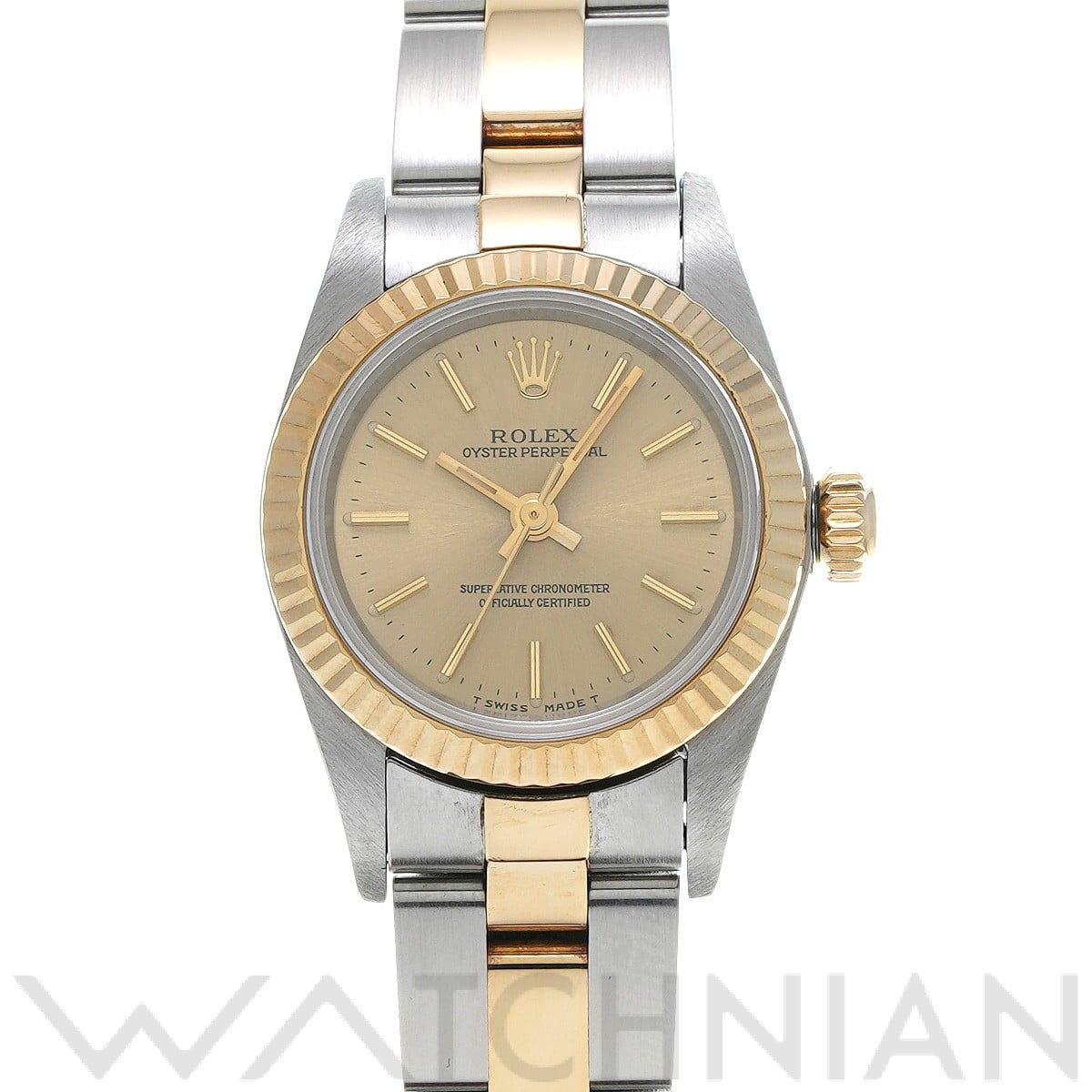 オイスターパーペチュアル 67193 U番(1997年頃製造) シャンパン ロレックス ROLEX レディース 【中古】