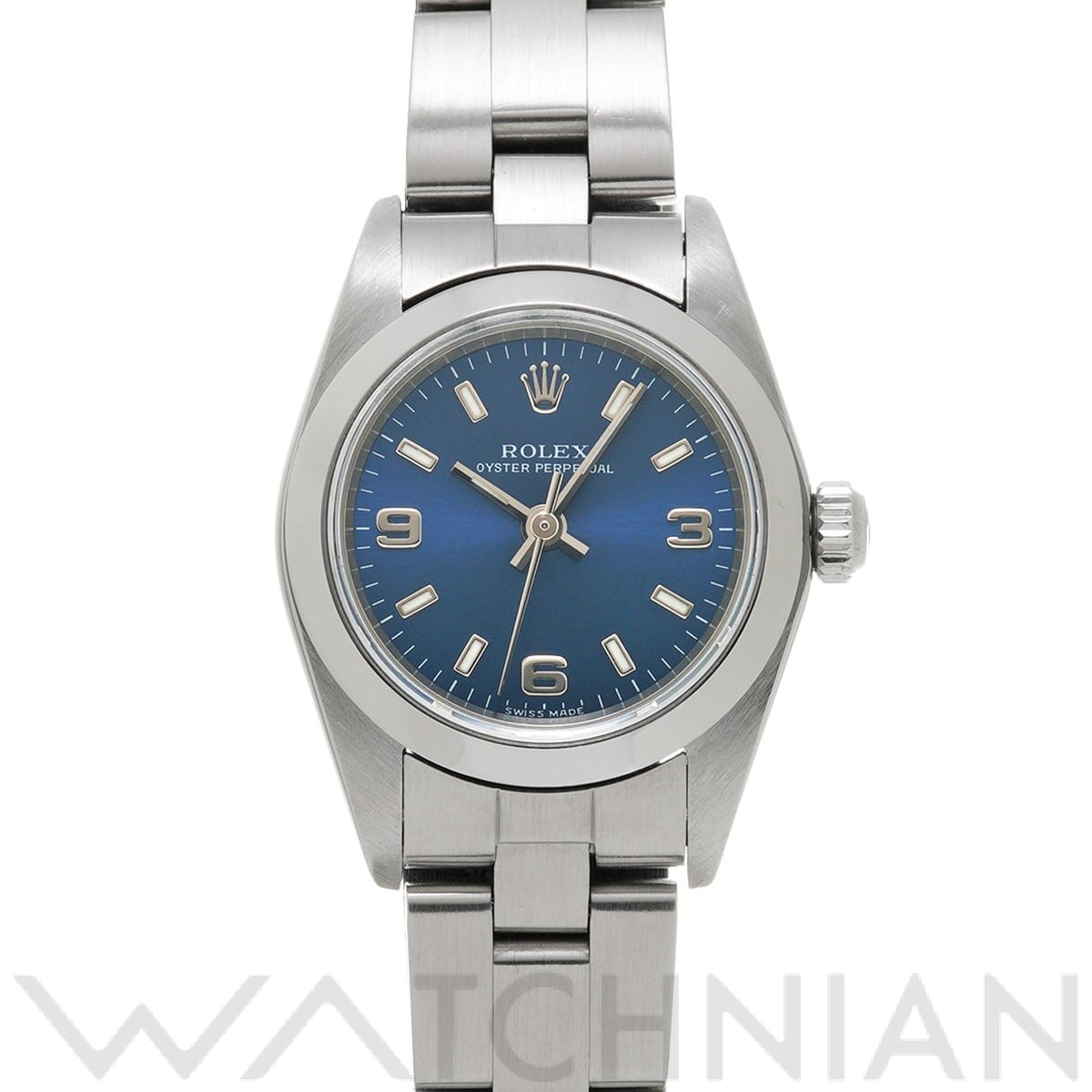 オイスターパーペチュアル 24 76080 K番(2002年頃製造) ブルー ロレックス ROLEX レディース 【中古】