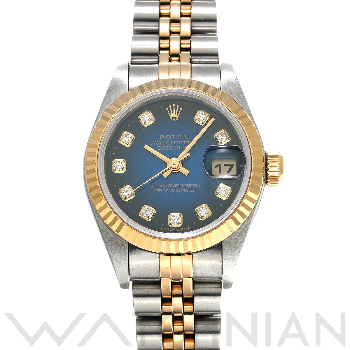 ロレックス デイトジャスト 79173G ブルー・グラデーション/ダイヤモンド レディース 時計 【中古】【wristwatch】