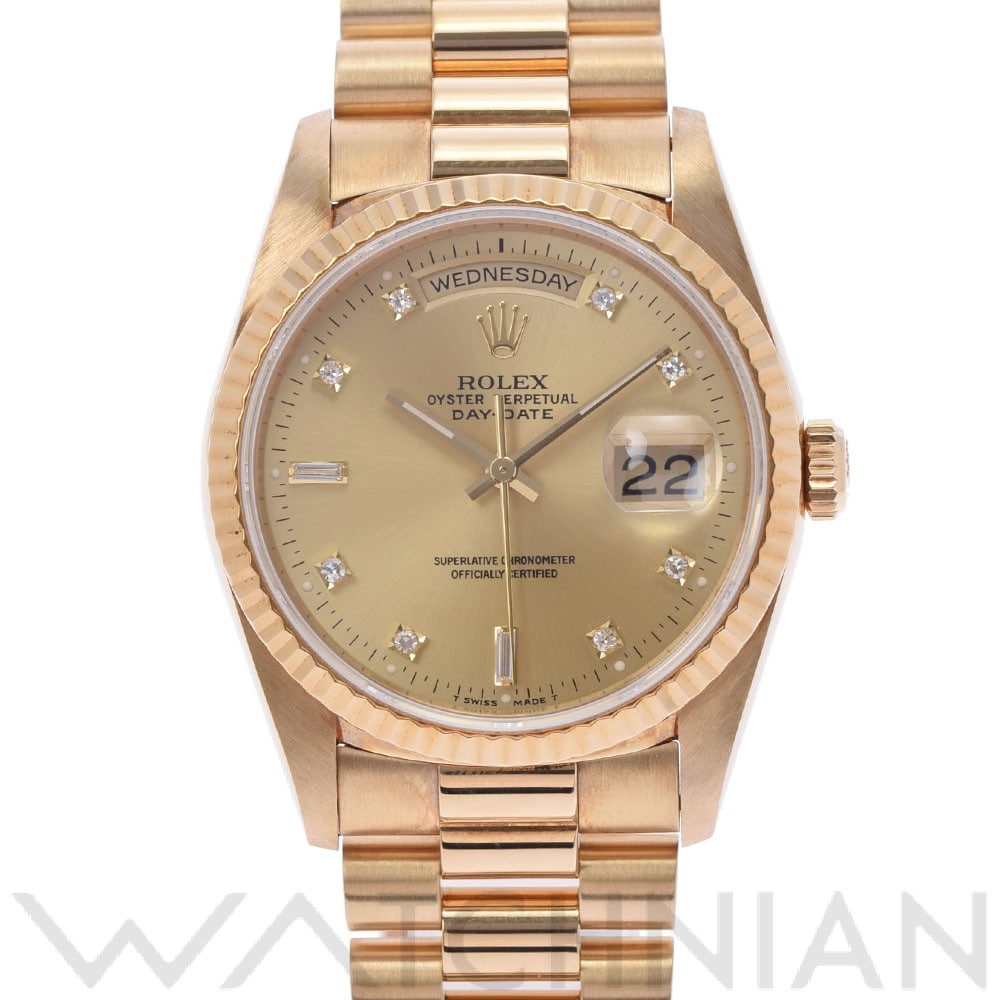 ロレックス デイデイト 36 18238A シャンパン/ダイヤモンド メンズ 時計 【中古】【wristwatch】