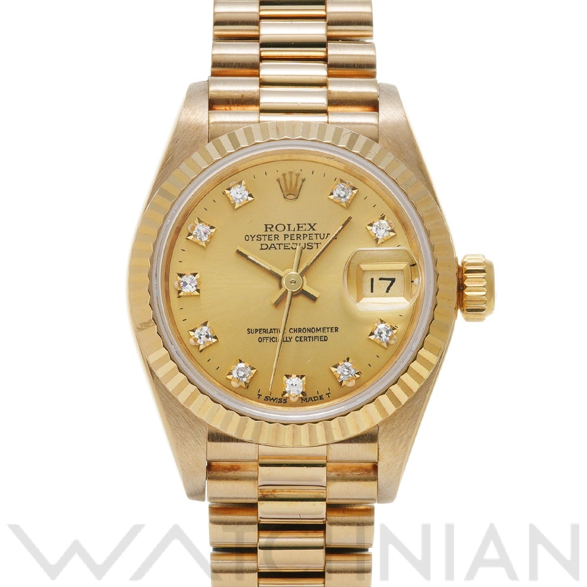 ロレックス デイトジャスト 26 69178G シャンパン/ダイヤモンド レディース 時計 【中古】【wristwatch】