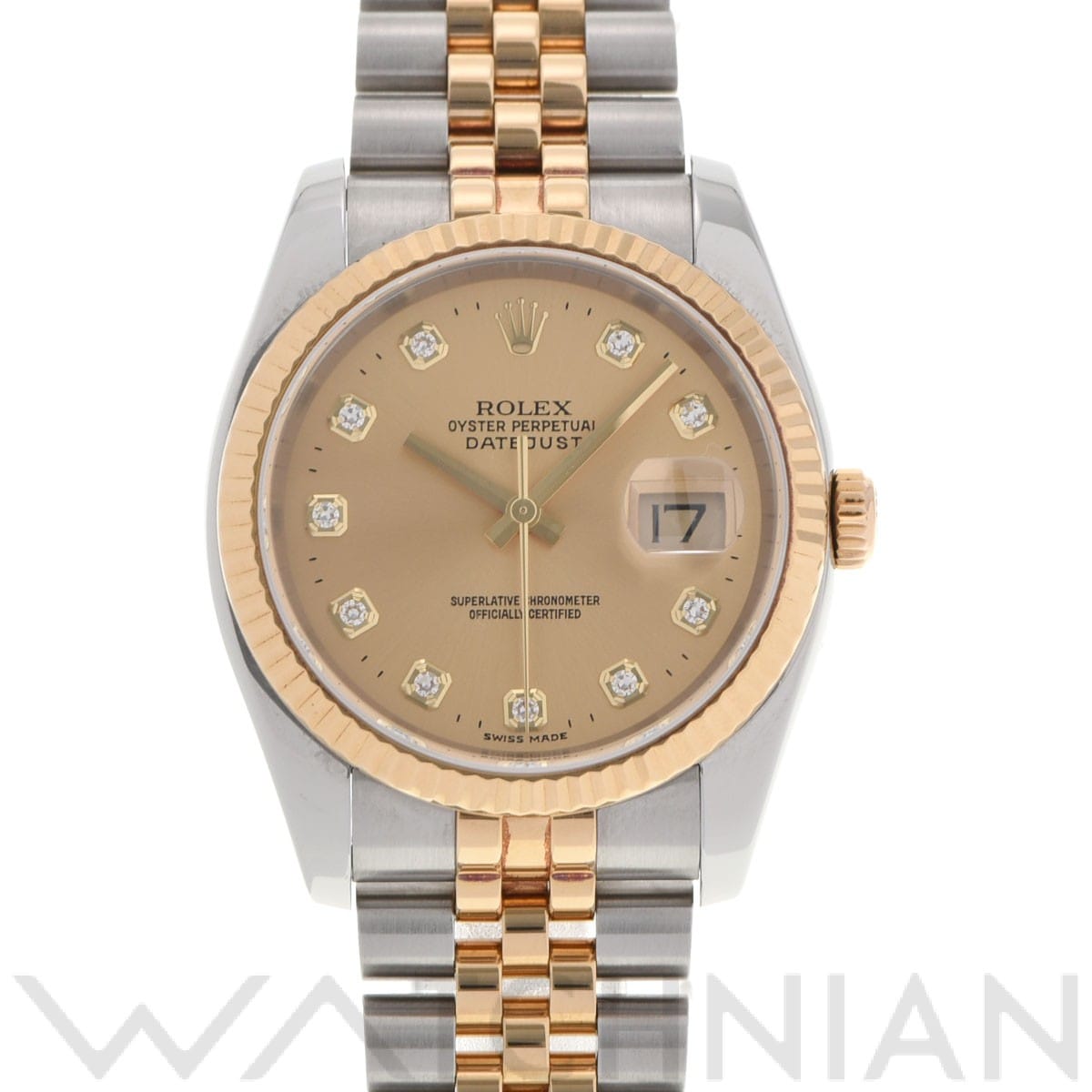 ロレックス デイトジャスト 36 116233G シャンパン/ダイヤモンド メンズ 時計 【中古】【wristwatch】