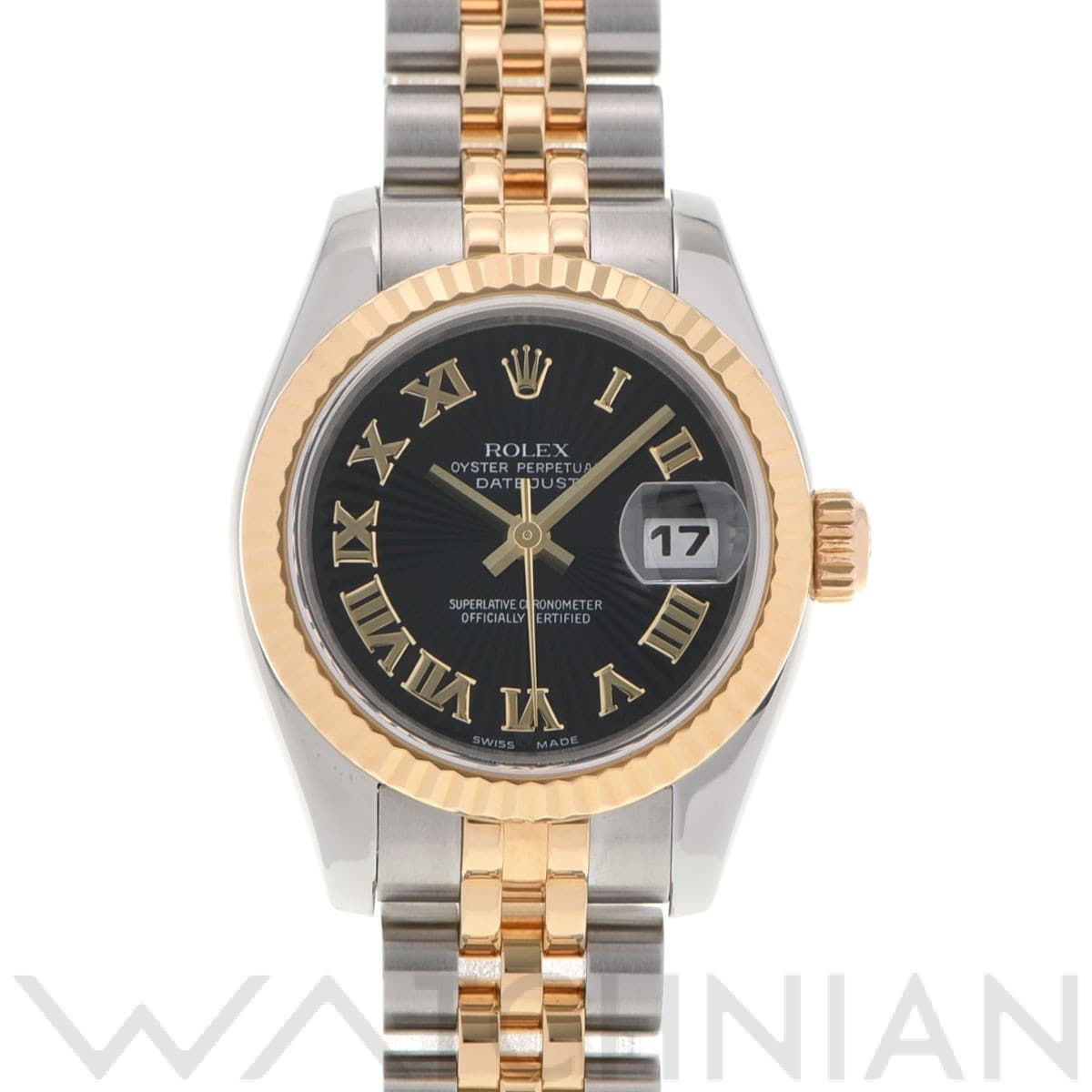 ロレックス レディ デイトジャスト 26 179173 ブラックサンビーム レディース 時計 【中古】【wristwatch】