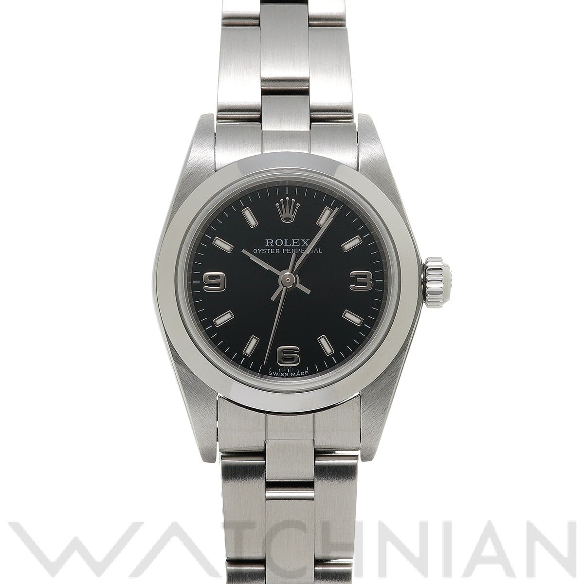 オイスターパーペチュアル 76080 Y番(2003年頃製造) ブラック ロレックス ROLEX レディース 【中古】