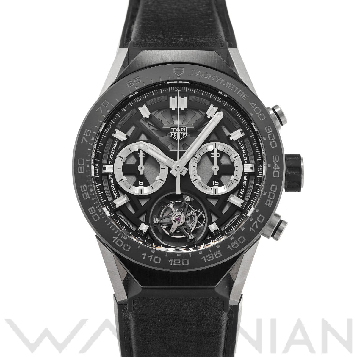 カレラ フライング トゥールビヨン コネクテッド モジュラー45 ラグジュアリーキット SBF8A8001.11EB0099 ブラック タグ ホイヤー TAG HEUER メンズ 【中古】