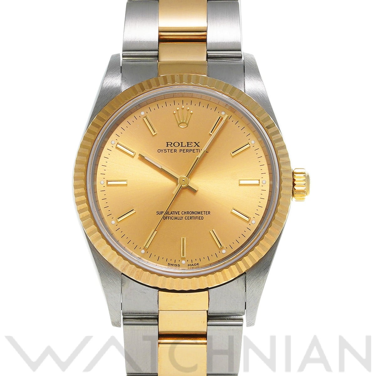 ロレックス オイスターパーペチュアル 34 14233 シャンパン メンズ 時計 【中古】【wristwatch】