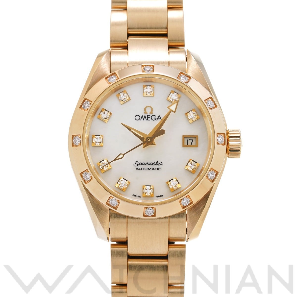 オメガ / OMEGA シーマスター アクアテラ オートマティック 2164.75 ホワイトシェル/ダイヤモンド レディース 時計 【中古】【wristwatch】