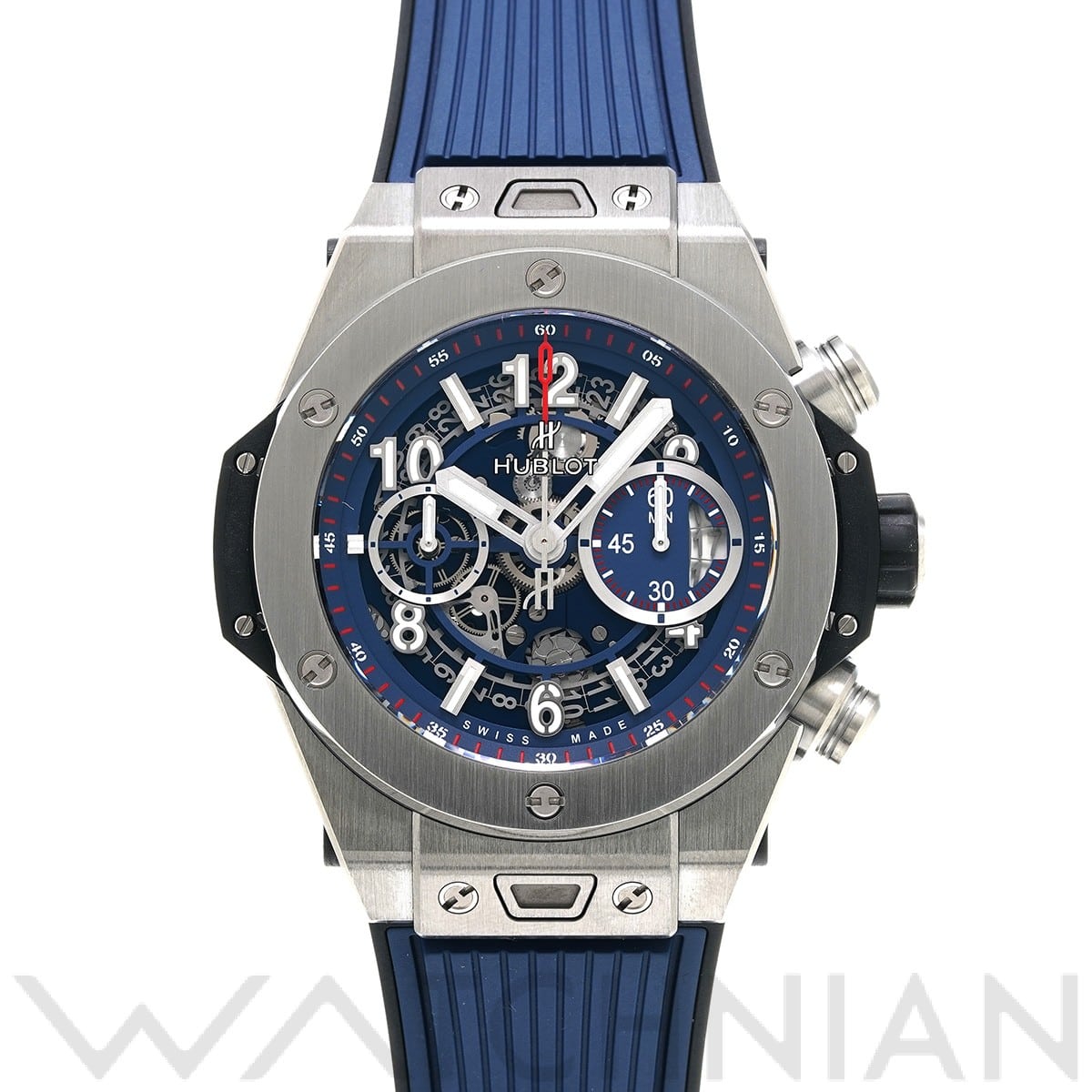 ビッグバン ウニコ チタニウム 411.NX.5179.RX ブルー ウブロ HUBLOT メンズ 【中古】