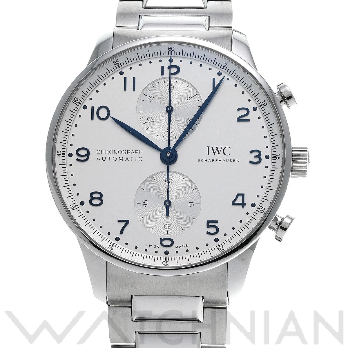IWC ポルトギーゼ クロノグラフ IW371617 シルバーメッキ メンズ 時計 【中古】【wristwatch】