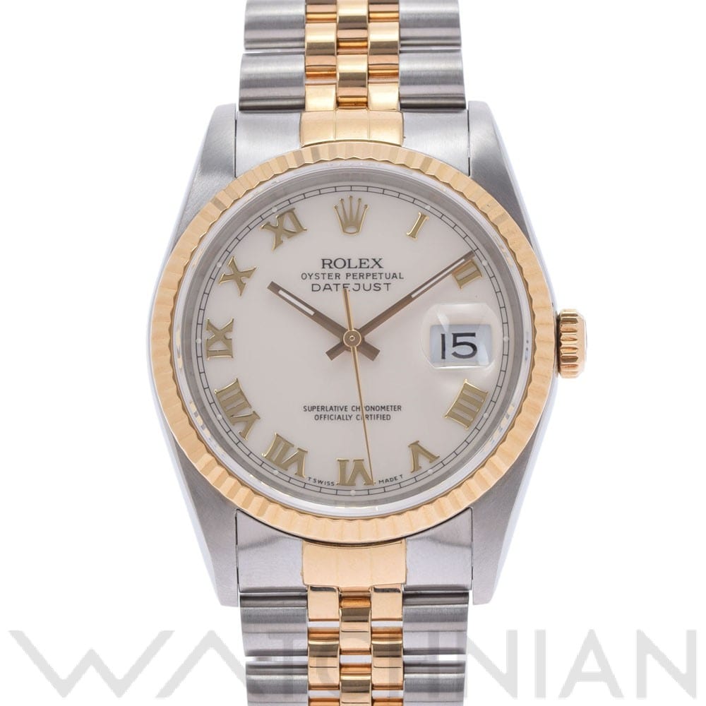 ロレックス デイトジャスト 36 16233 アイボリー メンズ 時計 【中古】【wristwatch】
