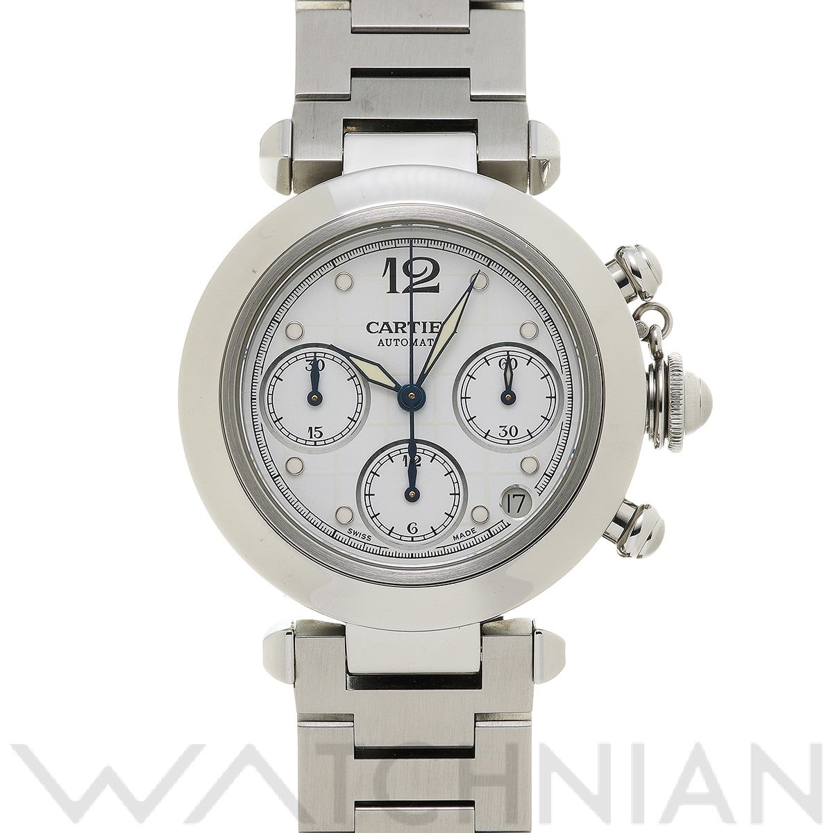 カルティエ / CARTIER パシャC クロノグラフ W31039M7 ホワイト ユニセックス 時計 【中古】【wristwatch】