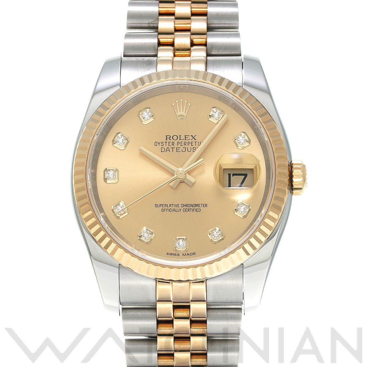 ロレックス デイトジャスト 36 116233G シャンパン/ダイヤモンド メンズ 時計 【中古】【wristwatch】