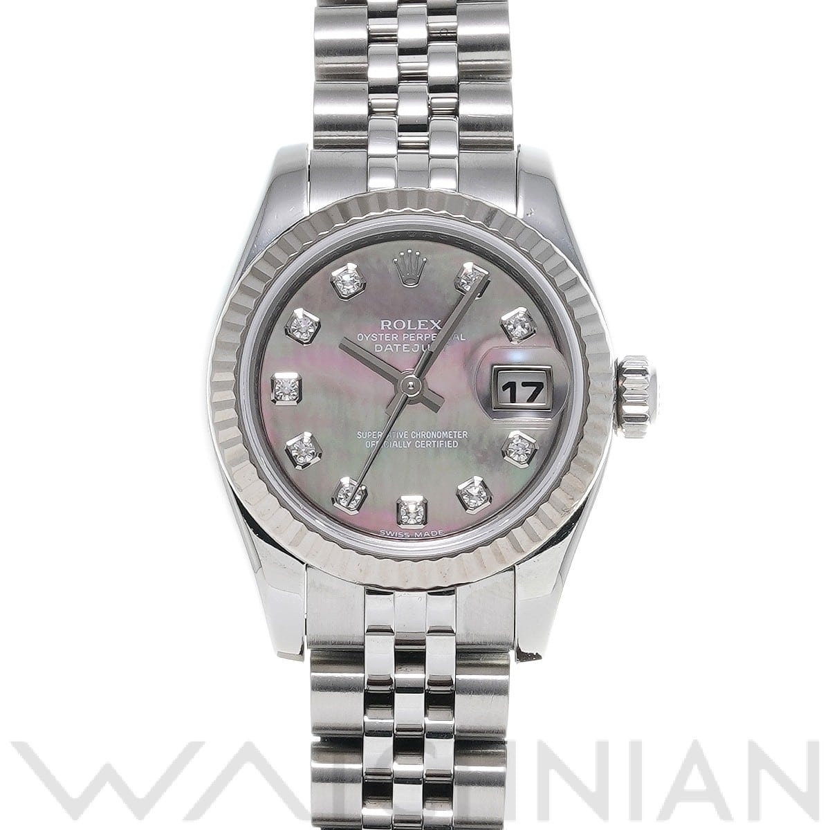 ロレックス レディ デイトジャスト 26 179174NG ブラックシェル/ダイヤモンド レディース 時計 【中古】【wristwatch】