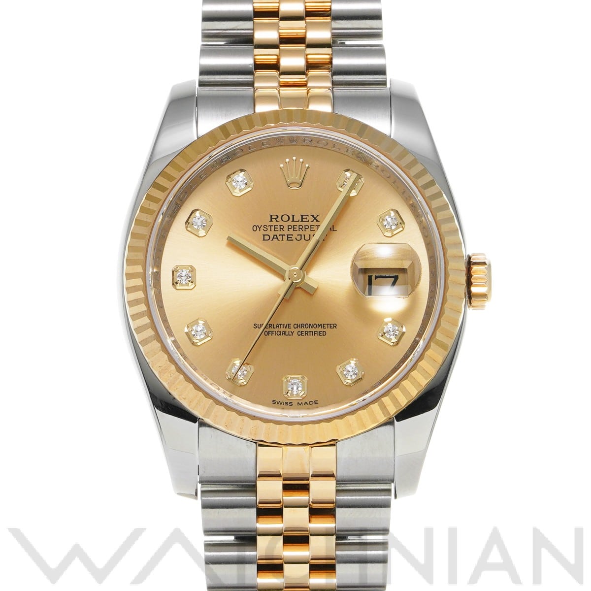 ロレックス デイトジャスト 36 116233G シャンパン/ダイヤモンド メンズ 時計 【中古】【wristwatch】