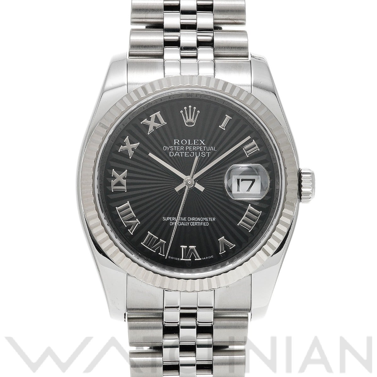 ロレックス デイトジャスト 36 116234 ブラックサンビーム メンズ 時計 【中古】【wristwatch】