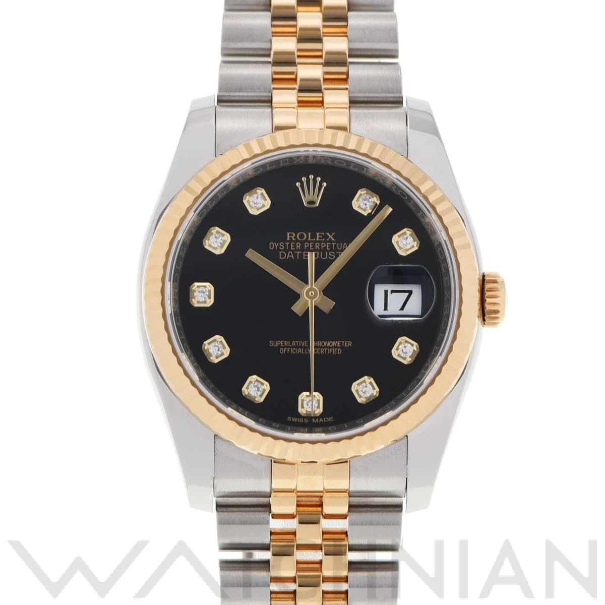 ロレックス デイトジャスト 36 116233G ブラック/ダイヤモンド メンズ 時計 【中古】【wristwatch】