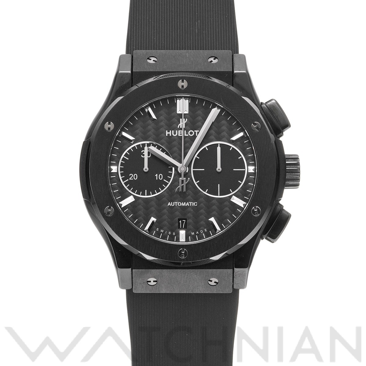 クラシックフュージョン クロノグラフ ブラックマジック 521.CM.1771.RX カーボンブラック ウブロ HUBLOT メンズ 【中古】