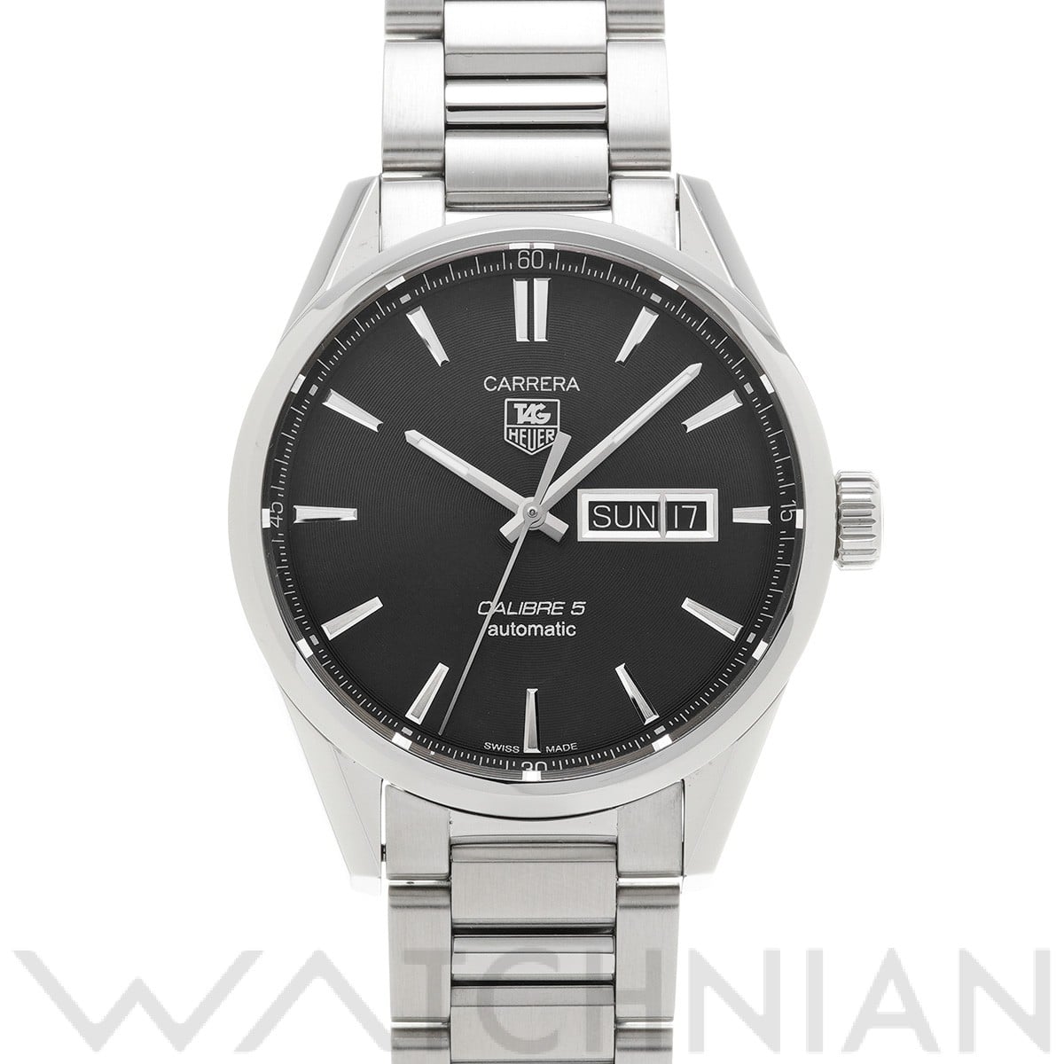 タグ ホイヤー / TAG HEUER カレラ キャリバー5 デイデイト WAR201A.BA0723 ブラック メンズ 時計 【中古】【wristwatch】