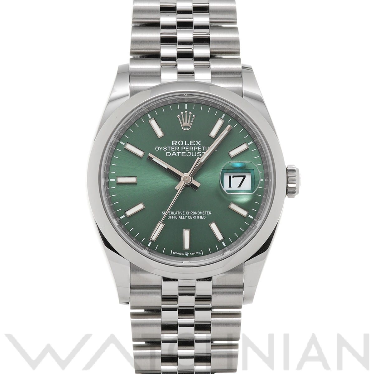 ロレックス デイトジャスト 36 126200 ミントグリーン メンズ 時計 【中古】【wristwatch】