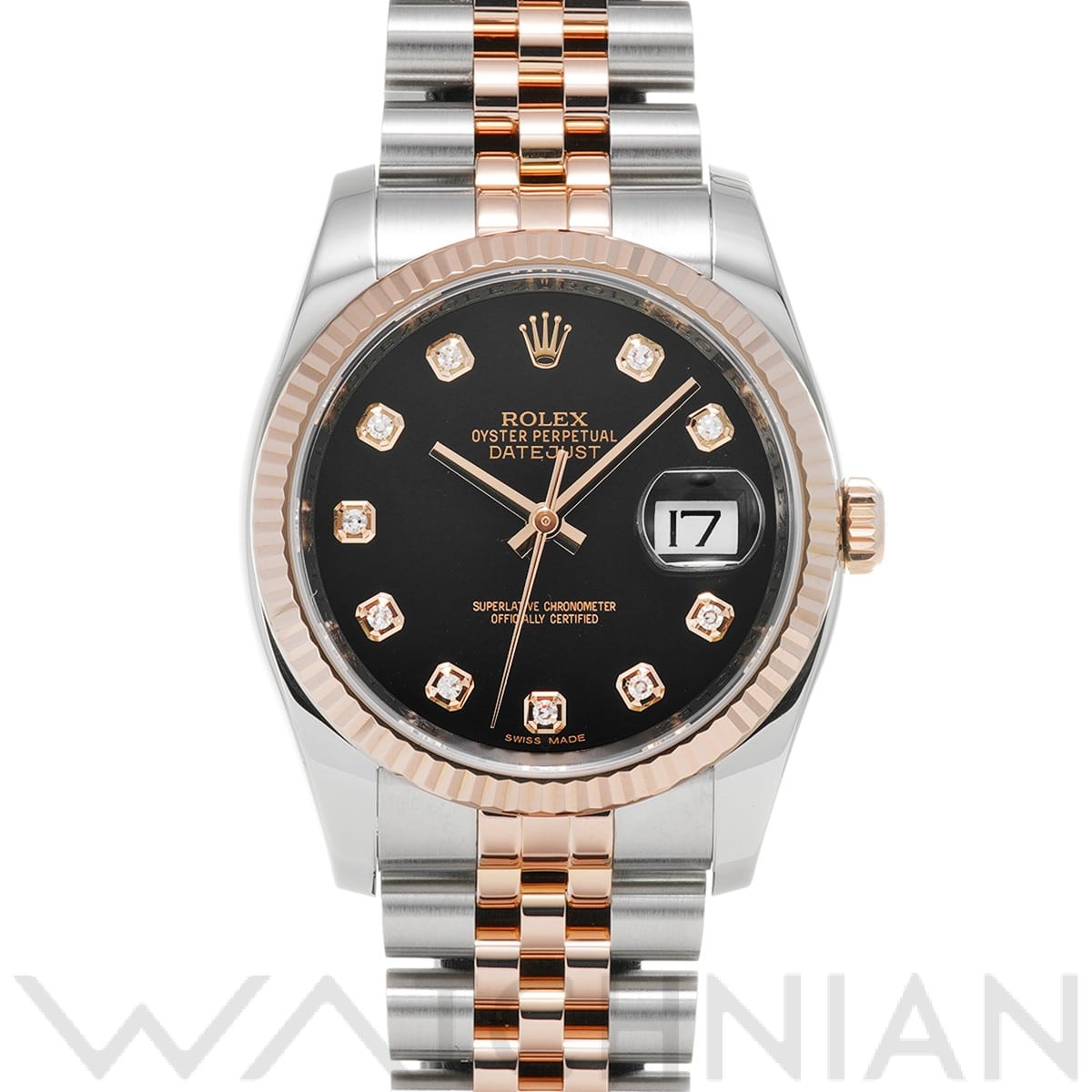 ロレックス デイトジャスト 36 116231G ブラック/ダイヤモンド メンズ 時計 【中古】【wristwatch】