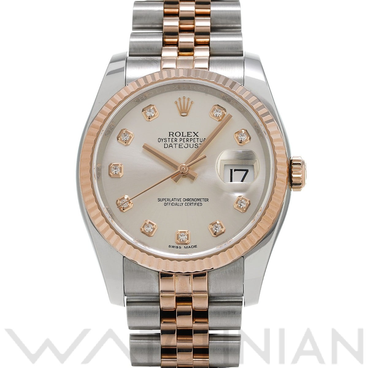 ロレックス デイトジャスト 36 116231G シルバー/ダイヤモンド メンズ 時計 【中古】【wristwatch】