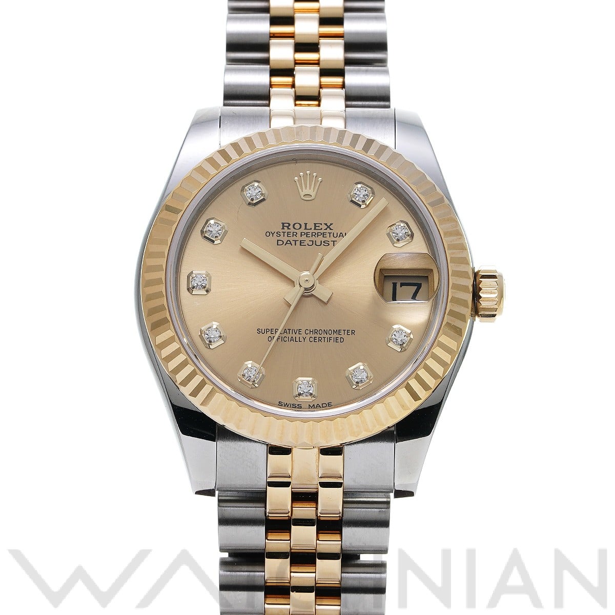ロレックス デイトジャスト 31 178273G シャンパン/ダイヤモンド ユニセックス 時計 【中古】【wristwatch】