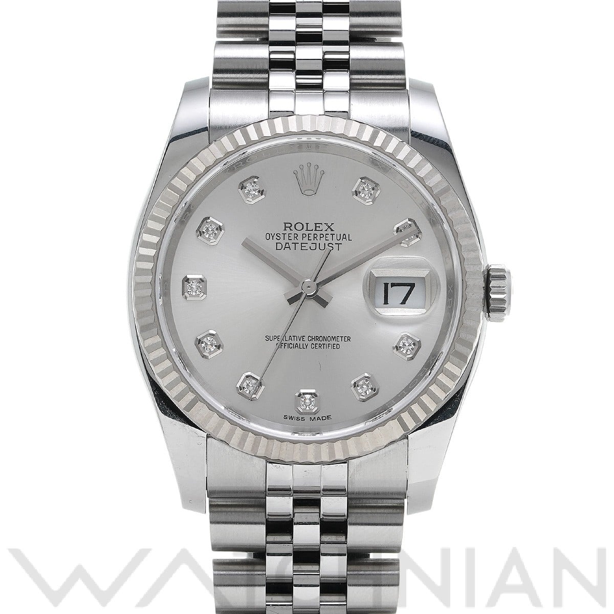 ロレックス デイトジャスト 36 116234G シルバー/ダイヤモンド メンズ 時計 【中古】【wristwatch】