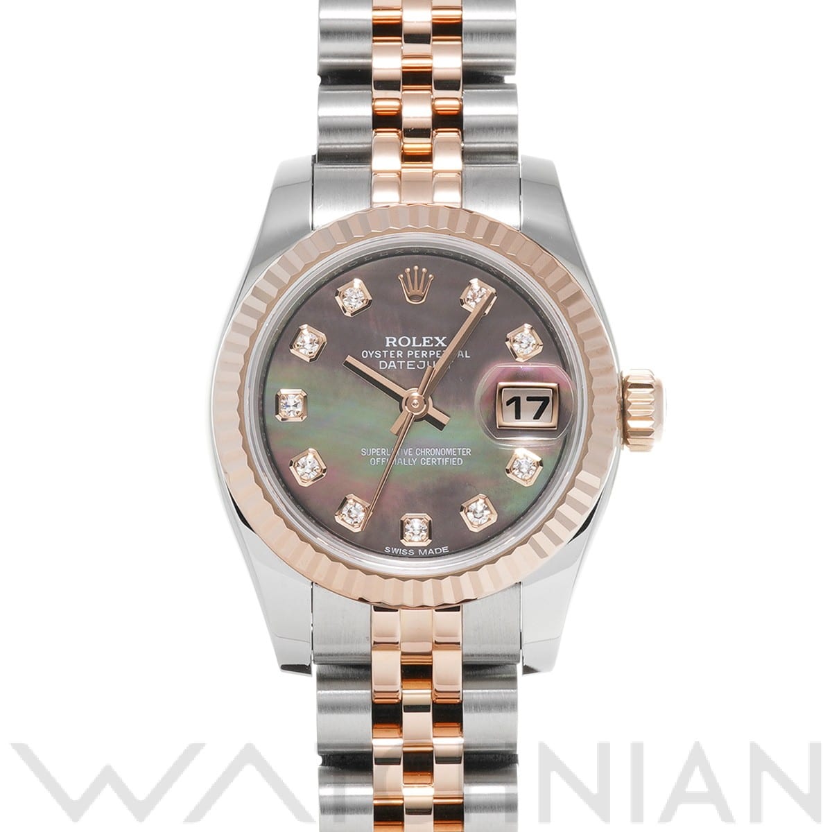 ロレックス レディ デイトジャスト 26 179171NG ブラックシェル/ダイヤモンド レディース 時計 【中古】【wristwatch】