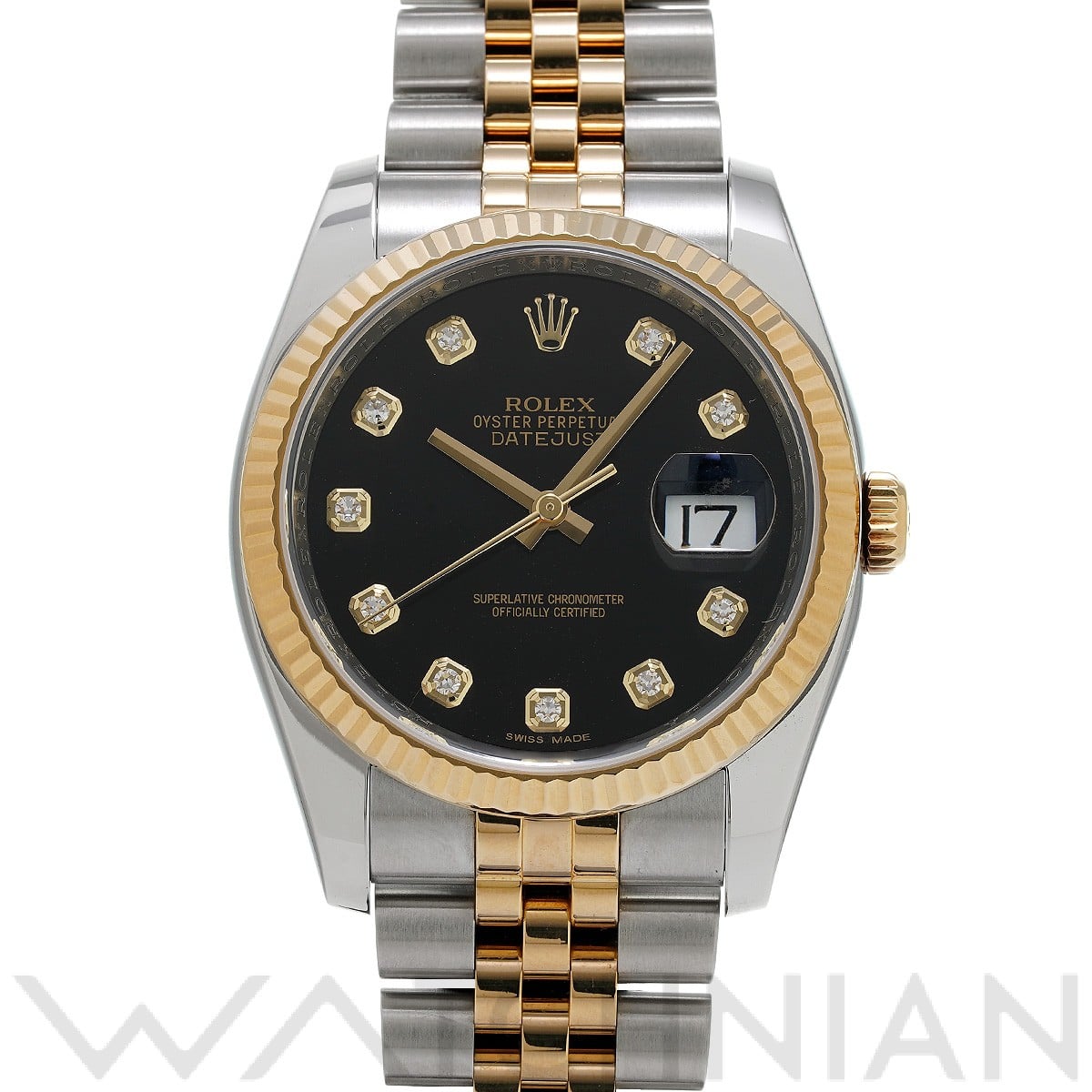 ロレックス デイトジャスト 36 116233G ブラック/ダイヤモンド メンズ 時計 【中古】【wristwatch】