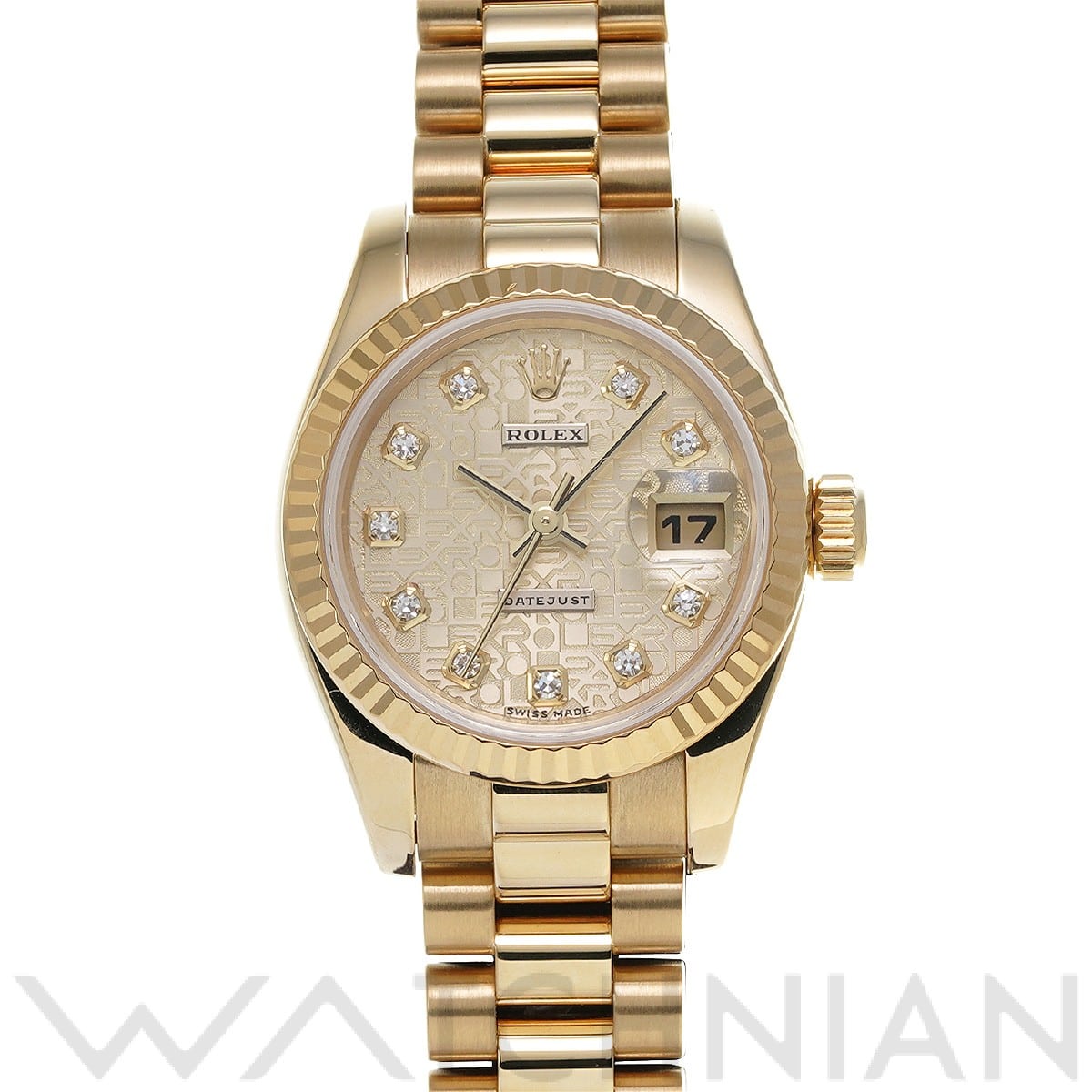 ロレックス レディ デイトジャスト 26 179178G シャンパンコンピュータ/ダイヤモンド レディース 時計 【中古】【wristwatch】