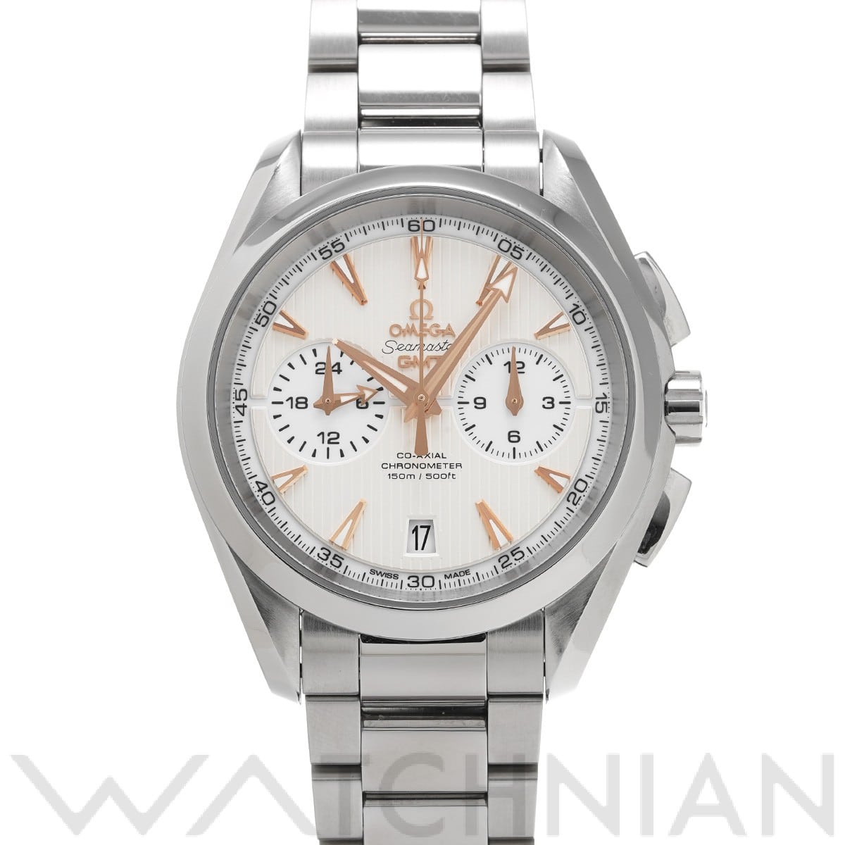 オメガ / OMEGA シーマスター アクアテラ コーアクシャル GMT クロノグラフ 231.10.43.52.02.001 シルバー/ホワイト メンズ 時計 【中古】【wristwatch】