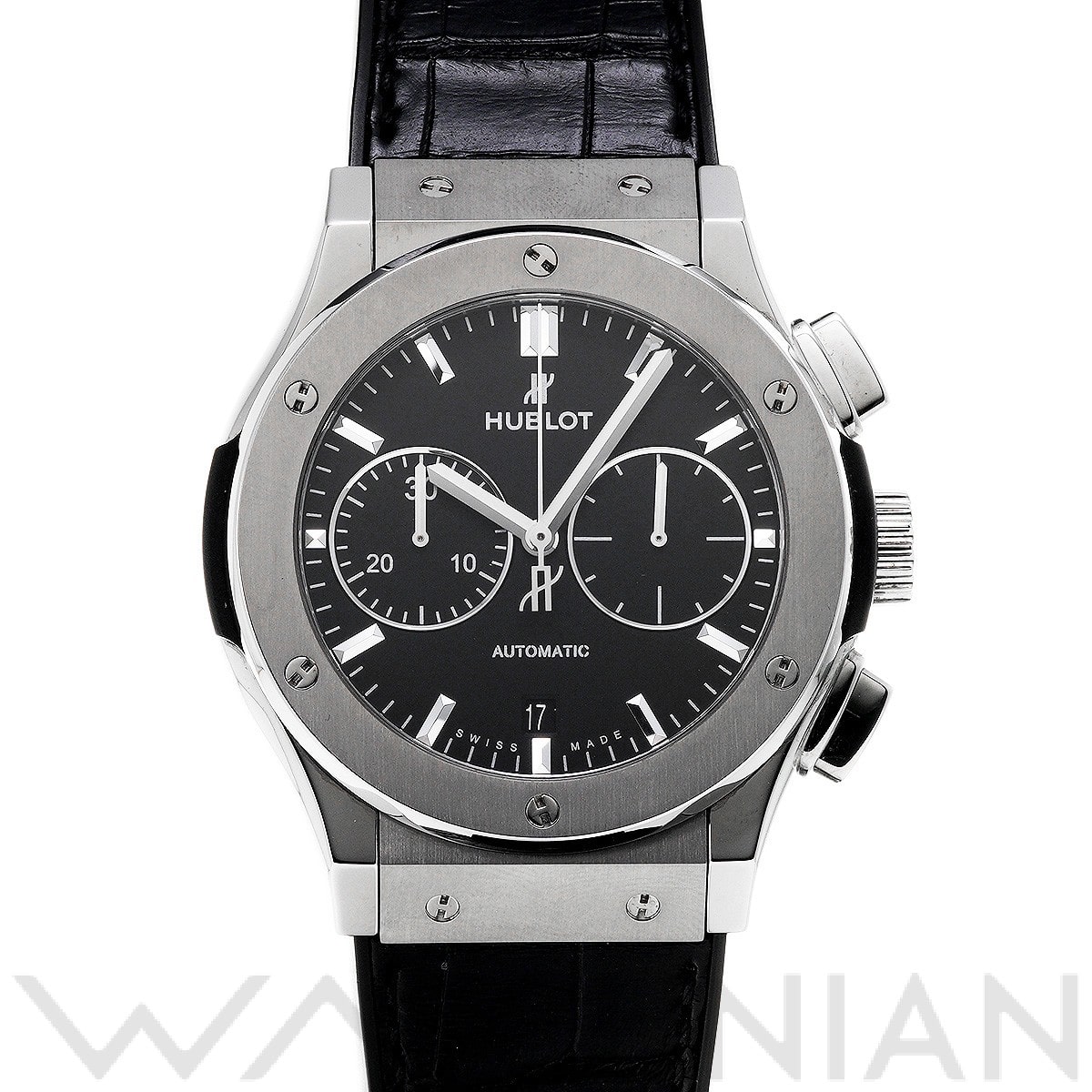 クラシックフュージョン チタニウム クロノグラフ 521.NX.1171.LR マットブラック ウブロ HUBLOT メンズ 【中古】