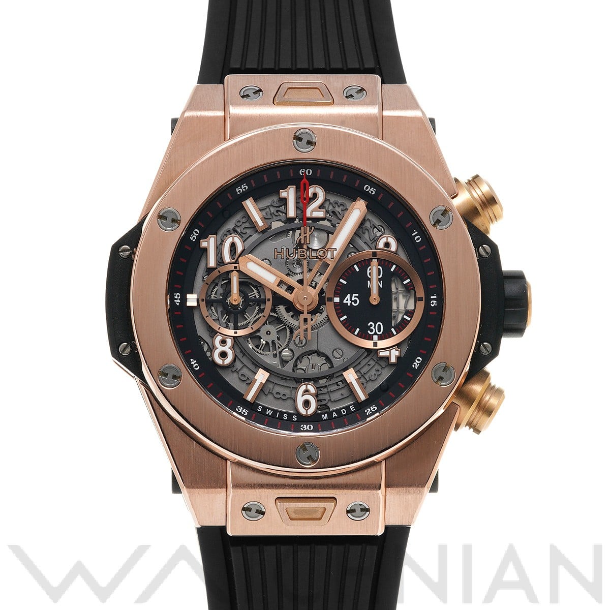 ビッグバン ウニコ キングゴールド 411.OX.1180.RX マットブラックスケルトン ウブロ HUBLOT メンズ 【中古】