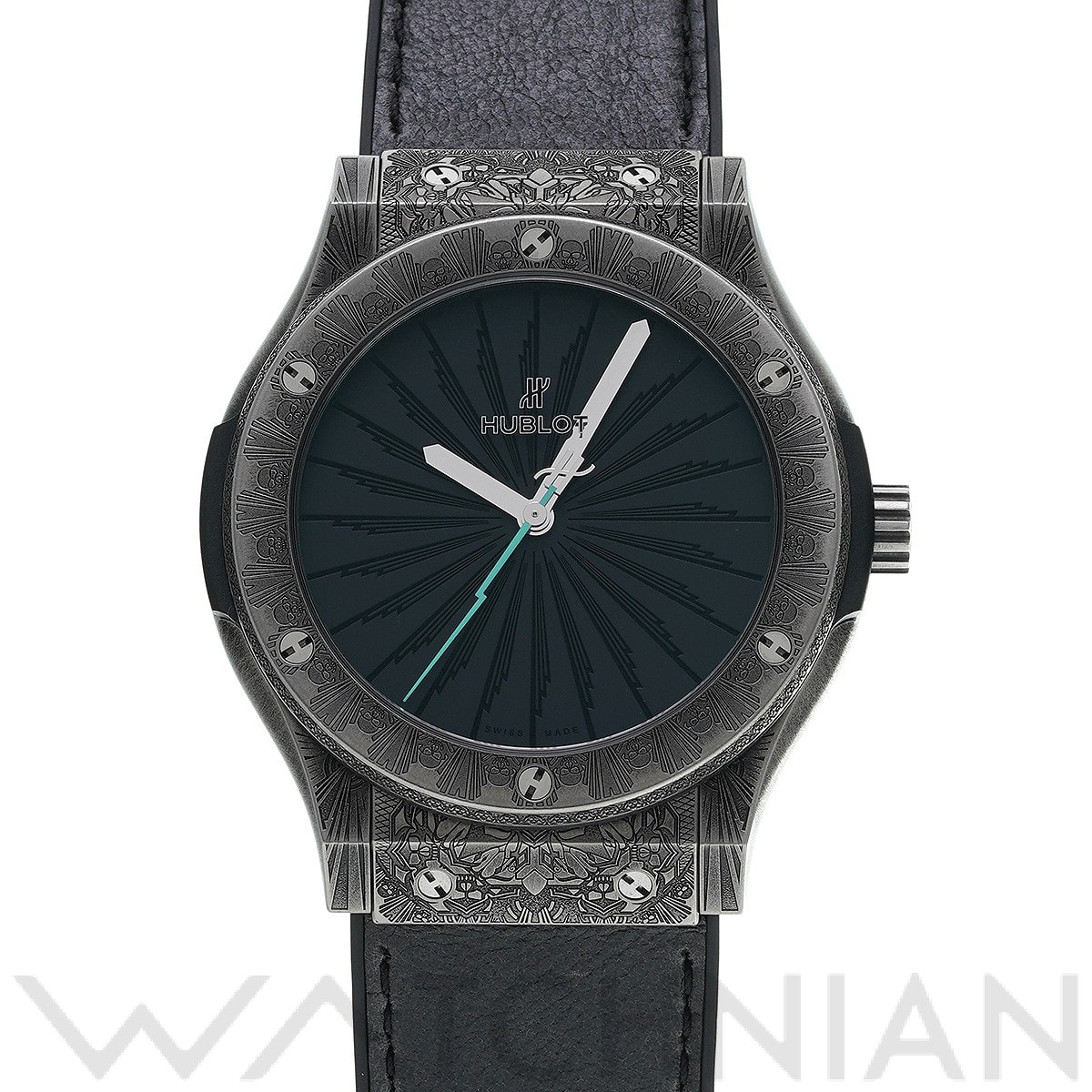 クラシックフュージョン チタニウム ワイルドカスタムズ 511.NX.1110.VR.PIC19 ブラック ウブロ HUBLOT メンズ 【中古】