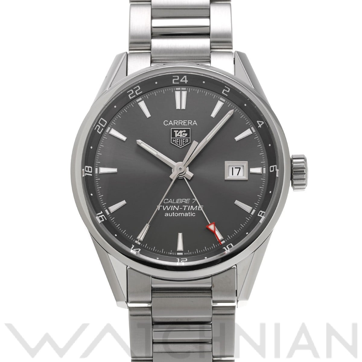タグ ホイヤー / TAG HEUER カレラ キャリバー7 ツインタイム WAR2012.BA0723 グレー メンズ 時計 【中古】【wristwatch】