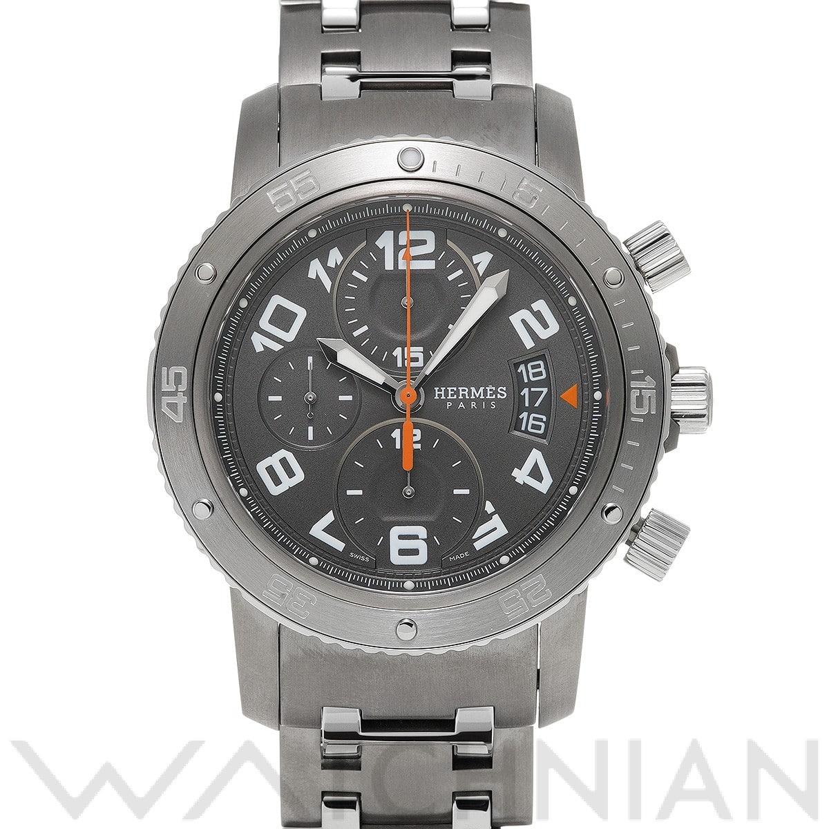 エルメスクリッパーグレー HERMES/エルメス】クリッパー グレー文字盤 レディース時計