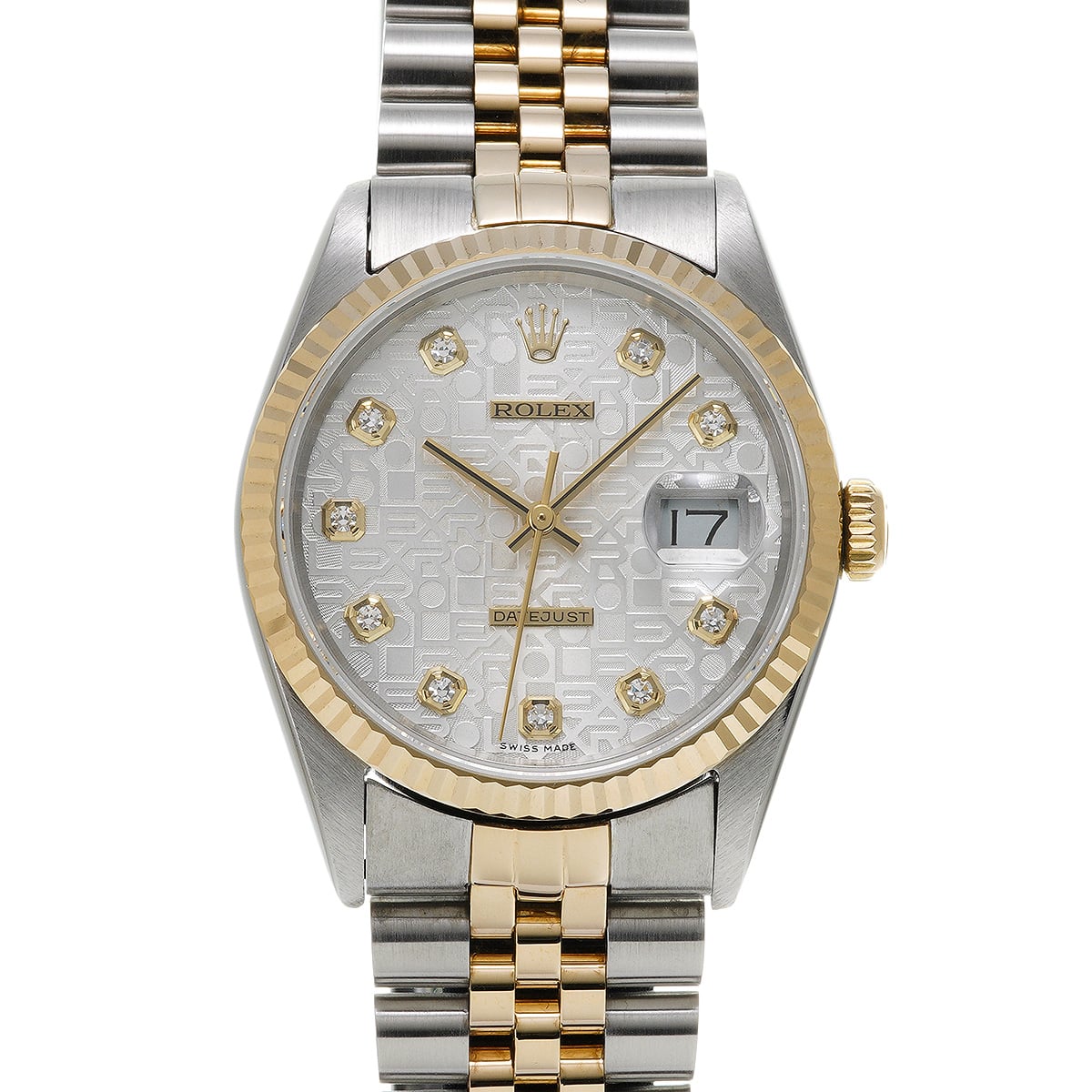 ロレックス デイトジャスト 16233G シルバーコンピュータ/ダイヤモンド メンズ 時計 【中古】【wristwatch】