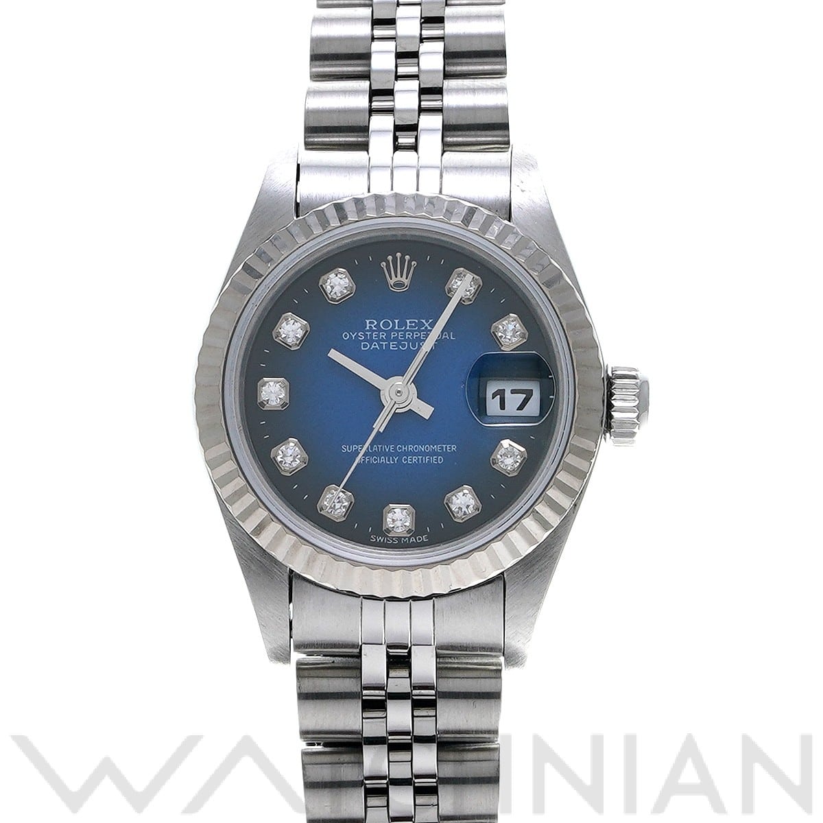 デイトジャスト 69174G U番(1997年頃製造) ブルー・グラデーション/ダイヤモンド ロレックス ROLEX レディース 【中古】