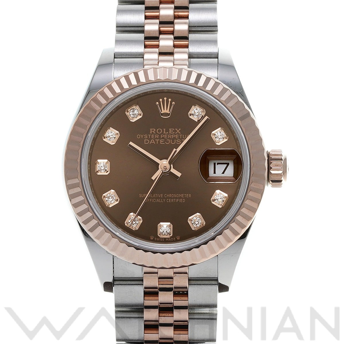 ロレックス レディ デイトジャスト 28 279171G チョコレート/ダイヤモンド レディース 時計 【中古】【wristwatch】