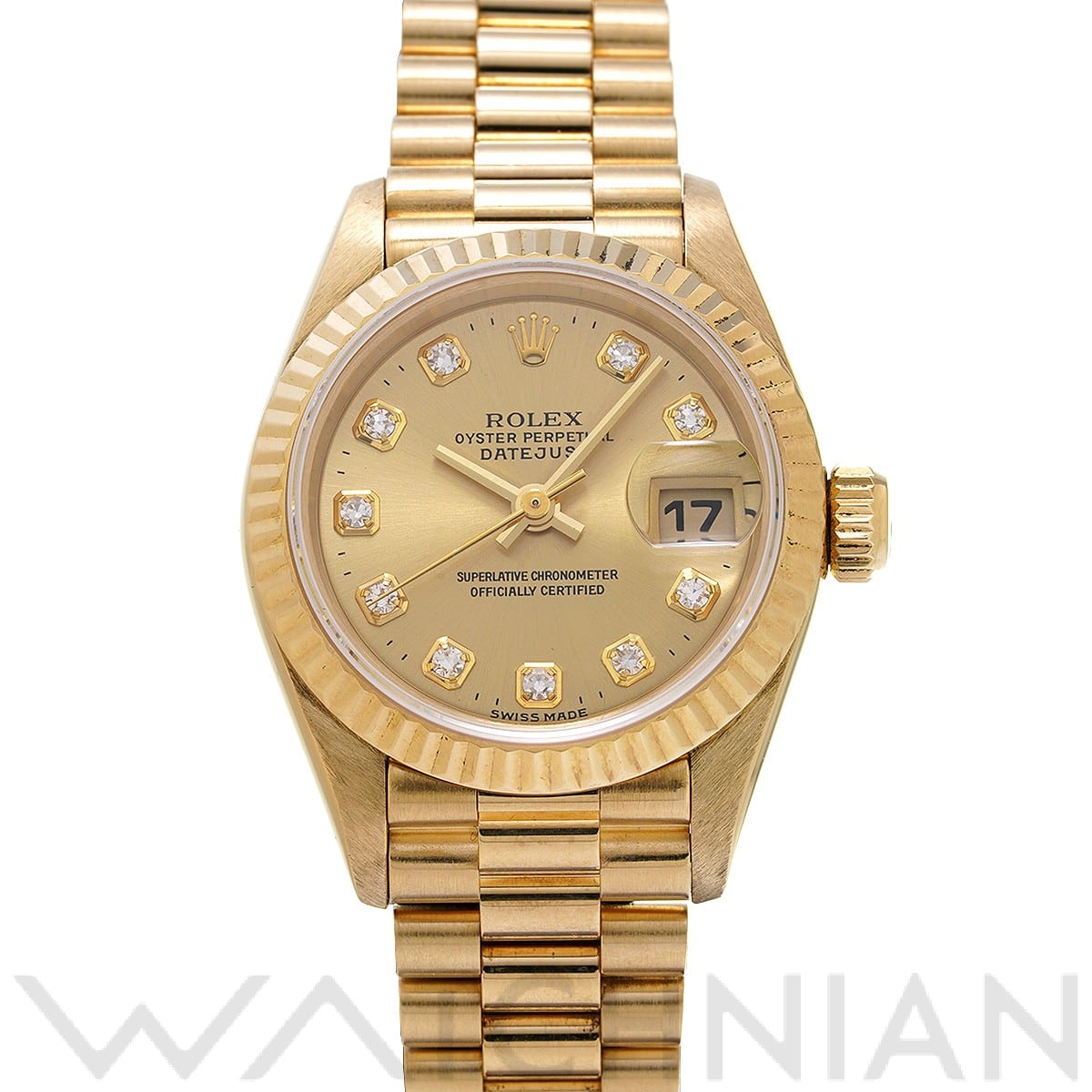 デイトジャスト 69178G T番(1996年頃製造) シャンパン/ダイヤモンド ロレックス ROLEX レディース 【中古】